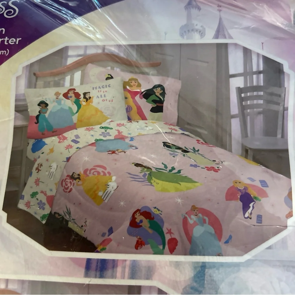 Disney Princess Microfiber Twin Reversible Comfort Reversible 2- In 1